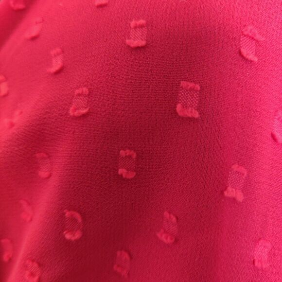 NWT Red Textured Dress SZ L JAPNA FLOWY Chiffon Cruise BOHO Swing Ruffle Large - Picture 6 of 16